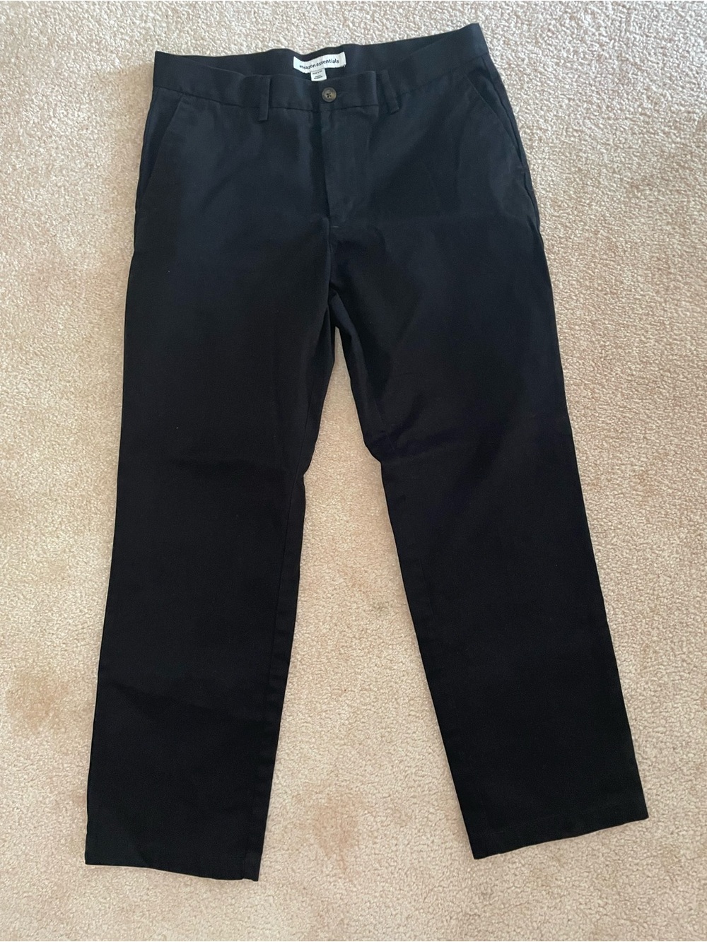 Amazon Essentials Men's Classic Fit Pants Black 32x30 Brushed Cotton chino